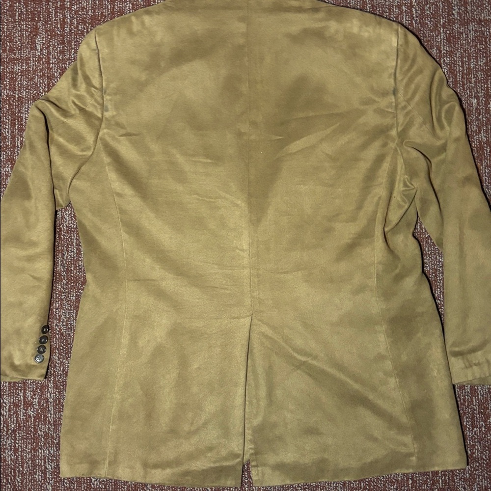 Lauren Ralph Lauren brown blazer two button micro suede preppy sport coat 44L - Picture 4 of 14